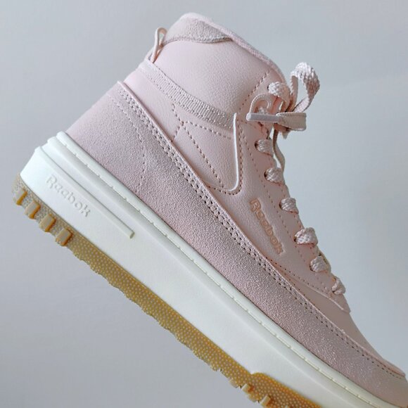 Reebok Women's Club C Geo Mid Lightweight Platform Sneaker in Lovely Light Pink - Picture 7 of 15